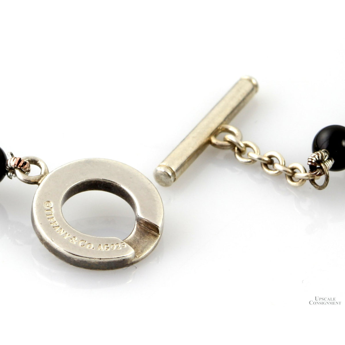 Tiffany & Co. Black Onyx Bead Sterling Silver Toggle Bracelet