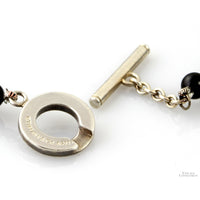 Tiffany & Co. Black Onyx Bead Sterling Silver Toggle Bracelet