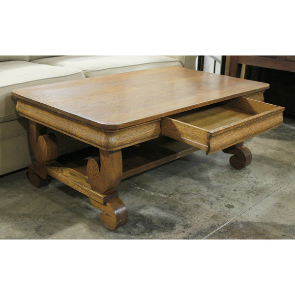 Vintage Oak Coffee Table w/Drawer