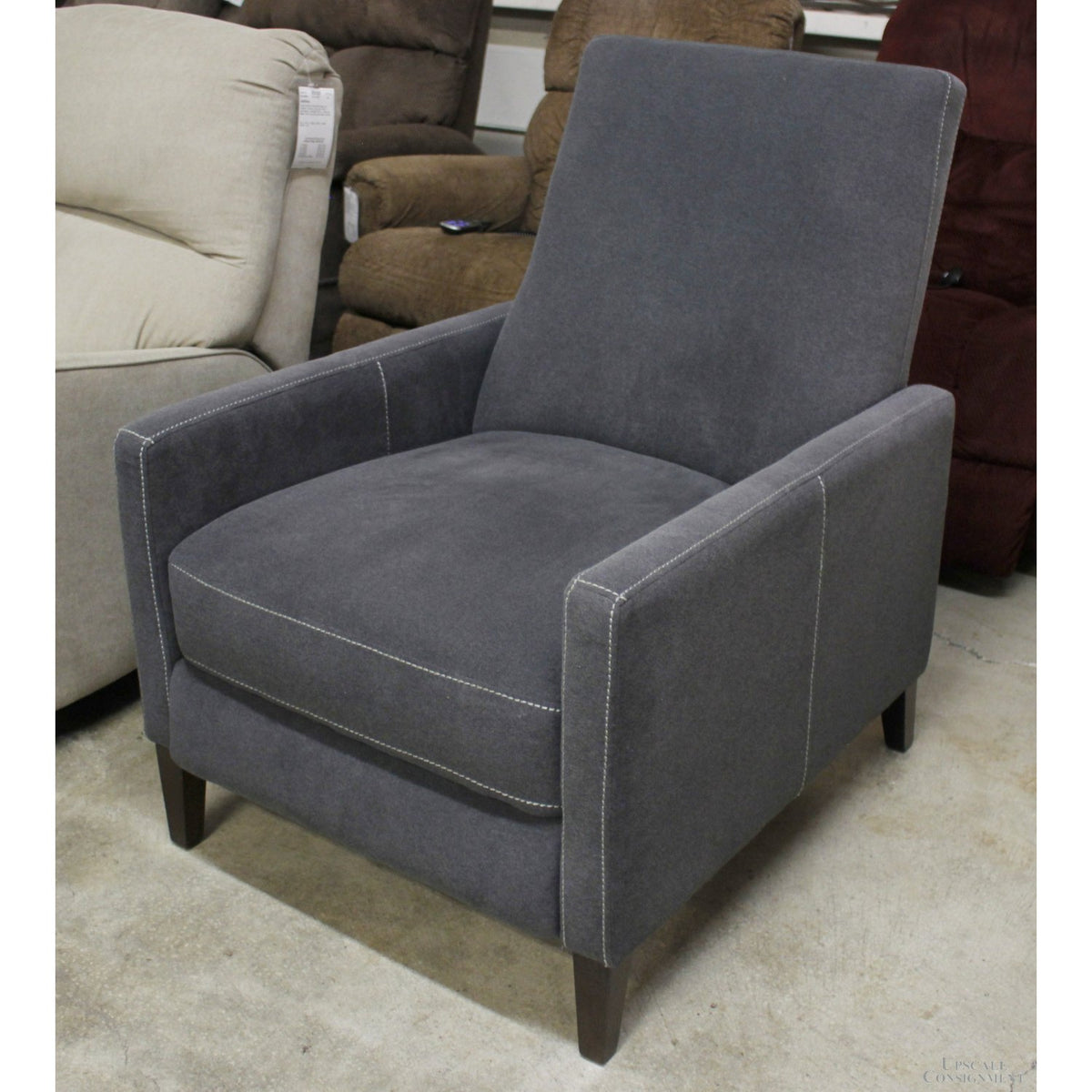 West Elm Slate Gray Pushback Recliner