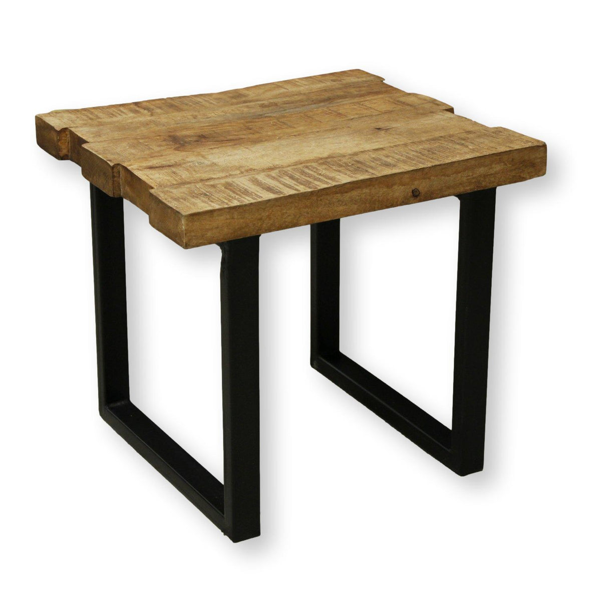 Plank Style End Table w/Metal Base