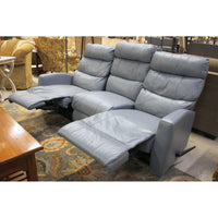 Best Chairs, Inc. Light Blue Dual Reclining Sofa