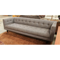 Restoration Hardware Gray Tufted Tuxedo Sofa