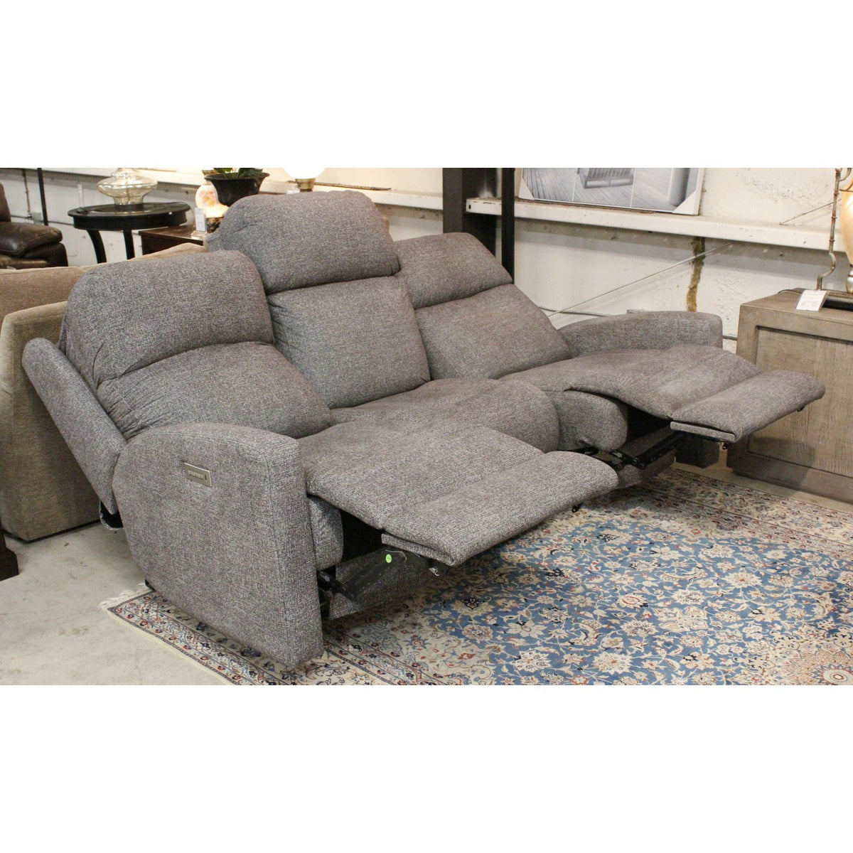 Salt & Pepper Dual Power Reclining Sofa