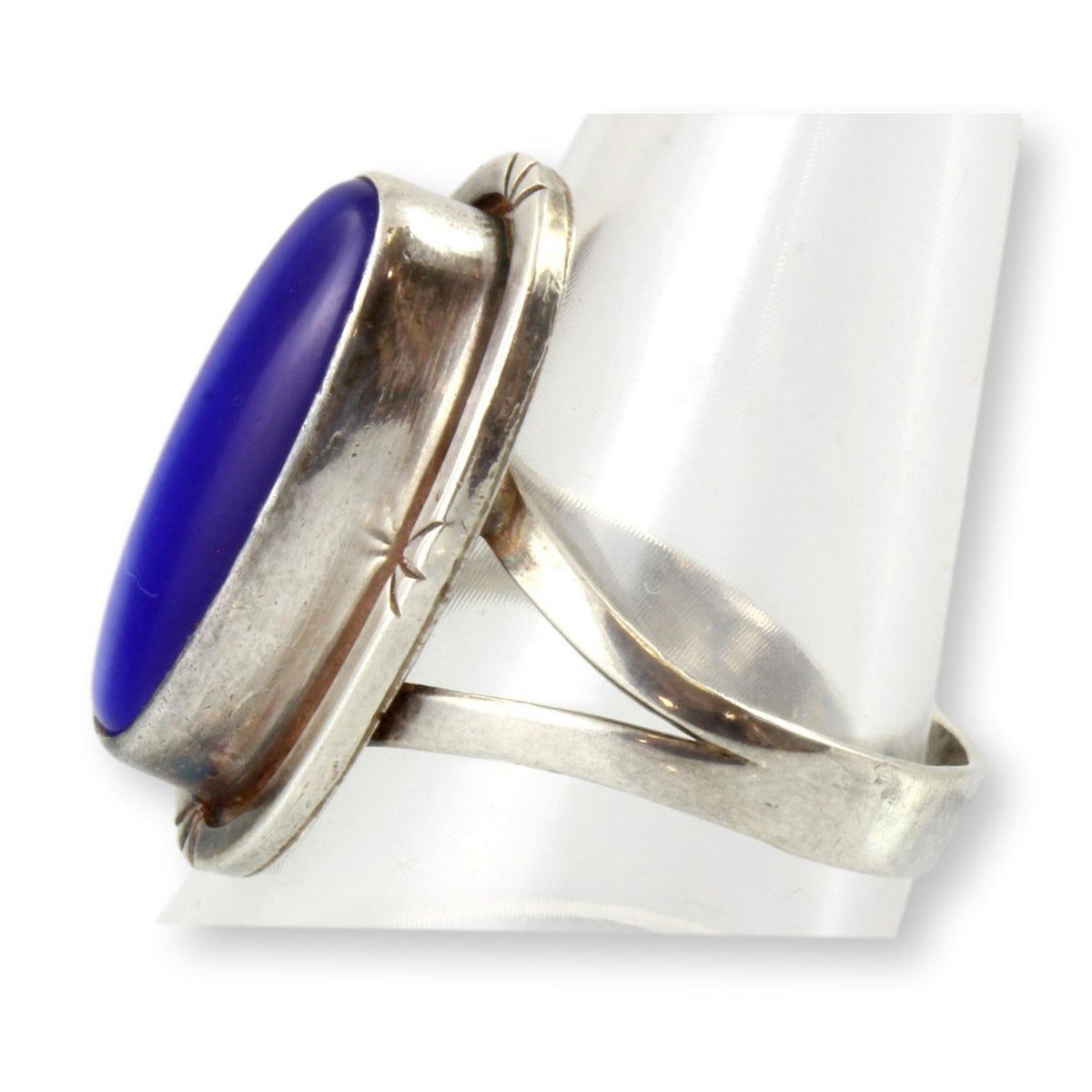 Chatoyant Blue Cat's Eye Obsidian Sterling Silver Men's Ring