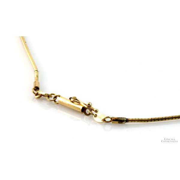 14K Gold 16" Snake Omega Chain