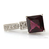 Purple-Red Rhodolite Garnet & Diamond 14K Gold Pendant