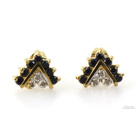 1.2ctw Black Sapphire & Diamond 18K Gold Vermeil Earrings