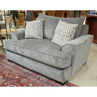 Gray Chenille Loveseat w/Throw Pillows