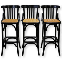 Williams Sonoma Trio of Black Bar Stools