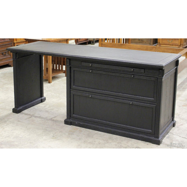 Black Desk w/File Cabinet