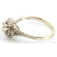 1.06ctw Diamond Double Halo 14K Gold Engagement Ring