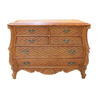Croquet Bombe Style Wicker 3 Drawer Chest