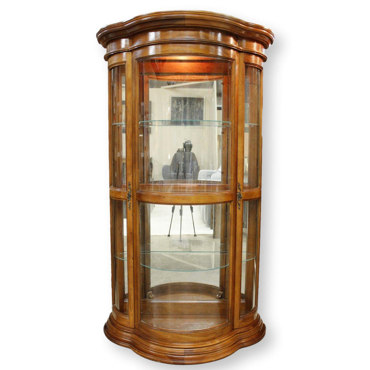 Curved Glass Curio Cabinet