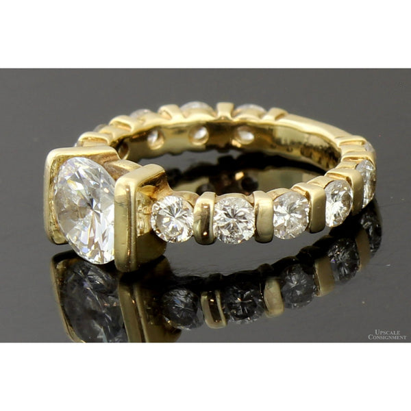 2.92ctw Diamond 14K Yellow Gold Ring - 1.48ct Solitaire