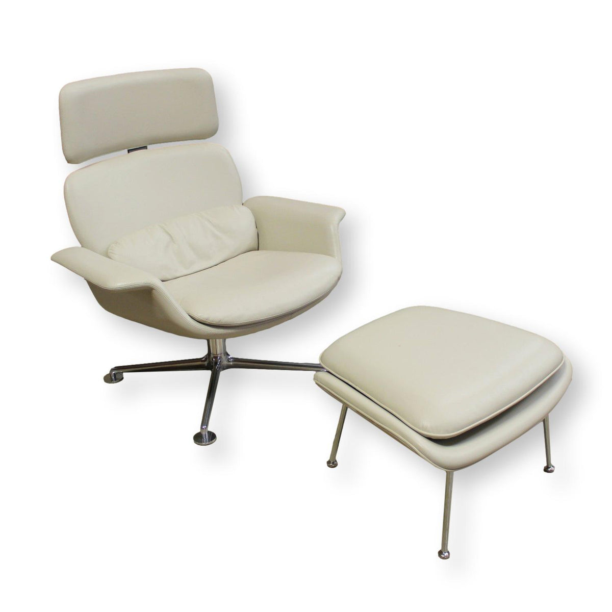 Knoll Swivel High Back Lounge Chair w/ Ottoman