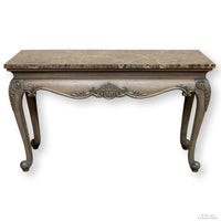 Ornately Carved Console Table w/Marble Top