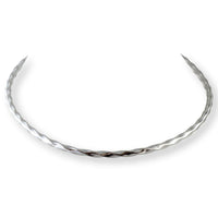 Italian 14K White Gold Twisted 4mm(w) Rope Mesh 18" Necklace