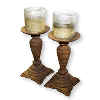 Pair of Large Hurricane Candle Holders