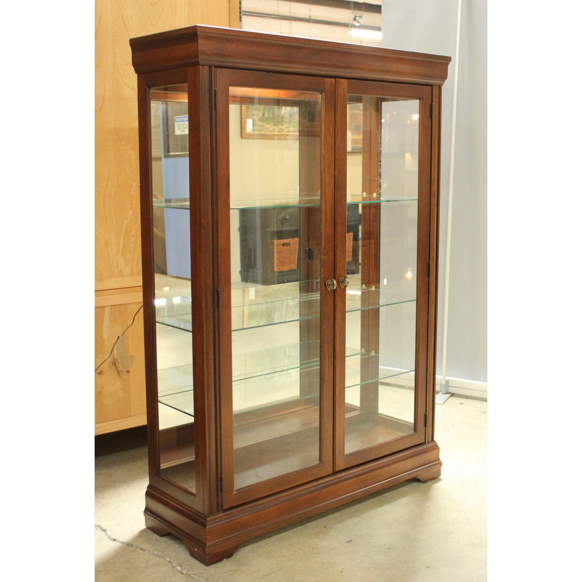 Lighted Mahogany Display Cabinet