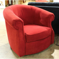 La-Z-Boy Red Swivel Barrel Chair