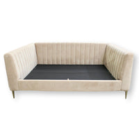 Pottery Barn Full Size 'Avalon' Channel Stitch Upholstered Day Bed