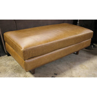 Simpli Home Caramel Leather Ottoman