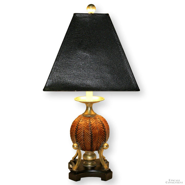 Uttermost Black & Gold Woven Orb Table Lamp