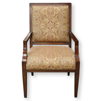 Wood Framed Tapestry Arm Chair