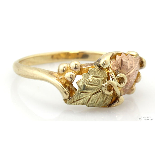 Vintage Black Hills Gold 12K Tri-Color Grapevine Band Ring