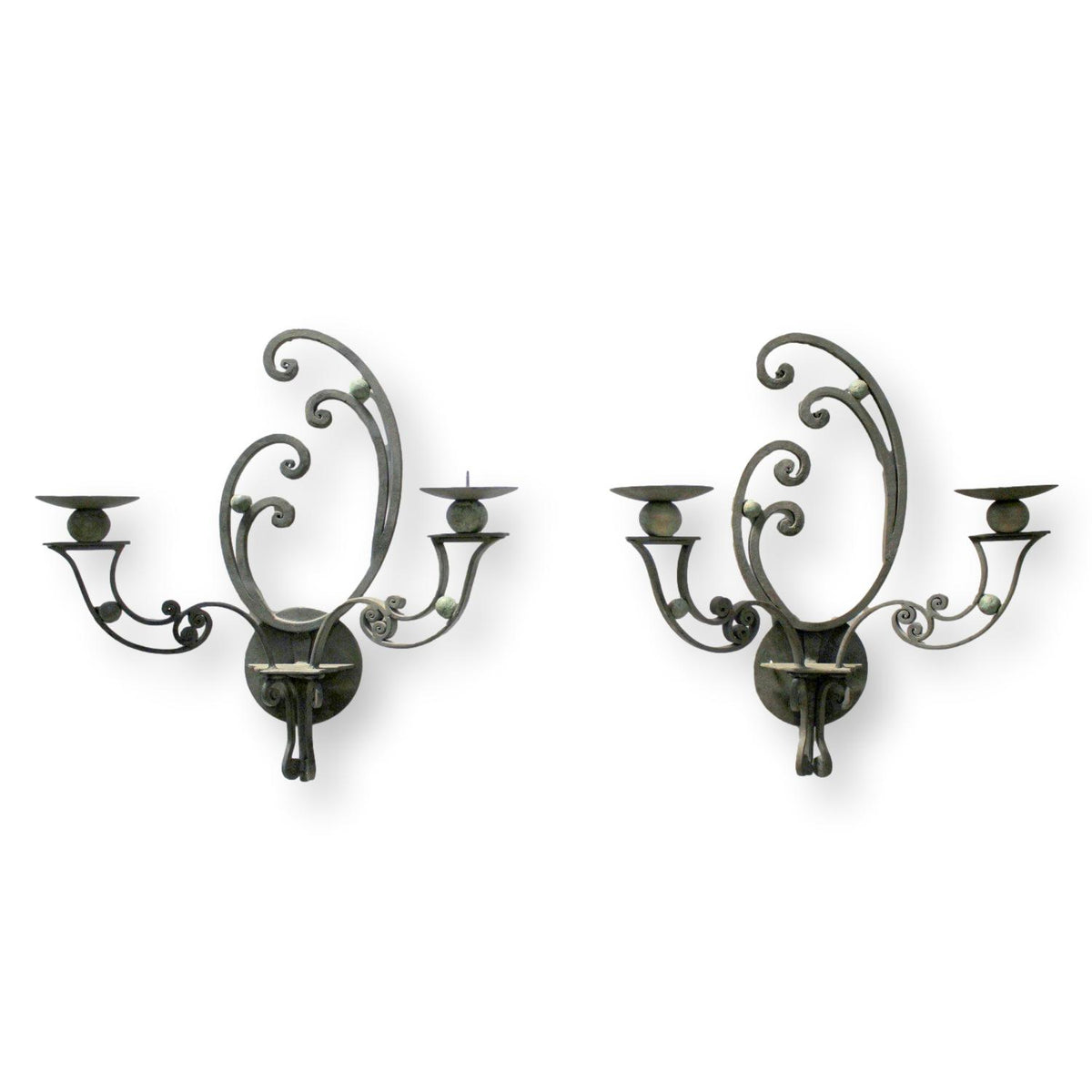 Ethan Allen Pair of Wrought Iron Sconces