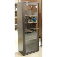 Black Narrow Bookcase w/Glass Door