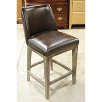 Restoration Hardware Dark Brown Leather Counter Stool