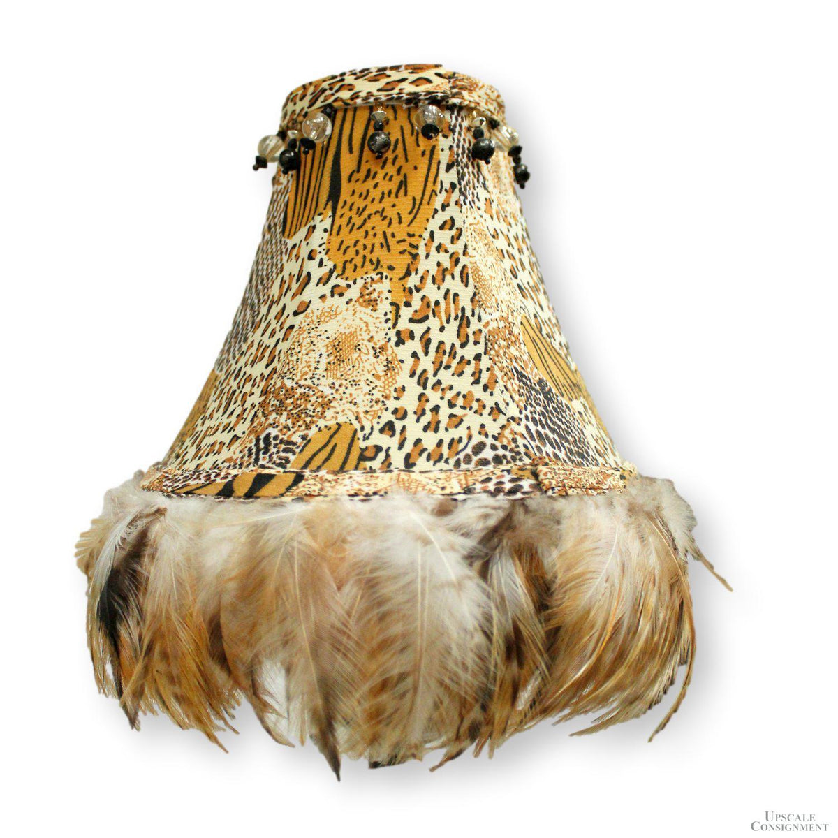 Pair of Buffet Table Lamps w/Gold Feathers