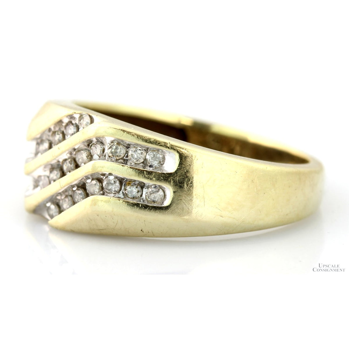 .31ctw  Diamond 10K Yellow Gold Men's Modernist Band