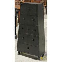 Tapered Black Chest of 5 Drawers