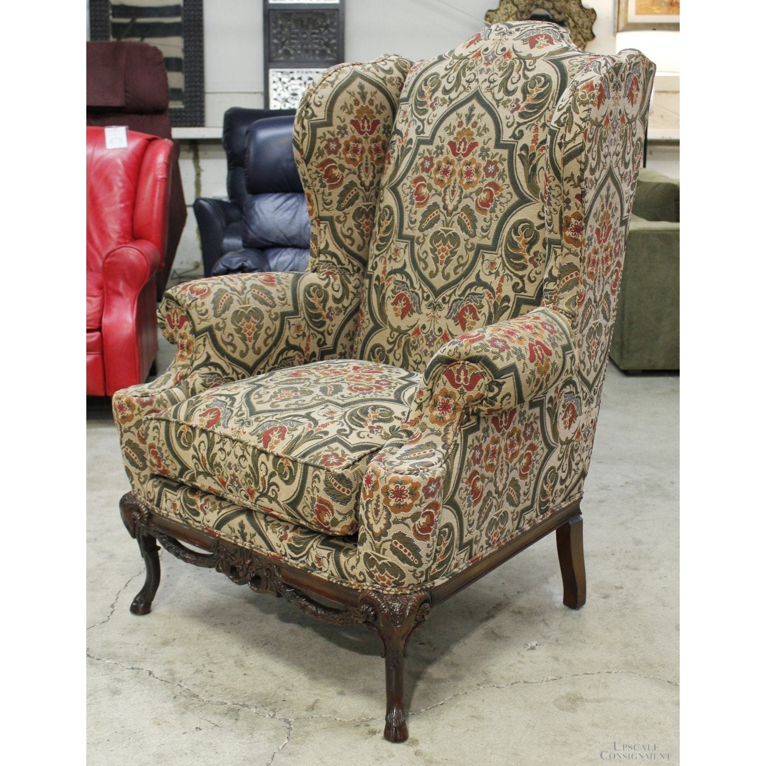 Henredon Tapestry Wingback Chair – Upscale Consignment