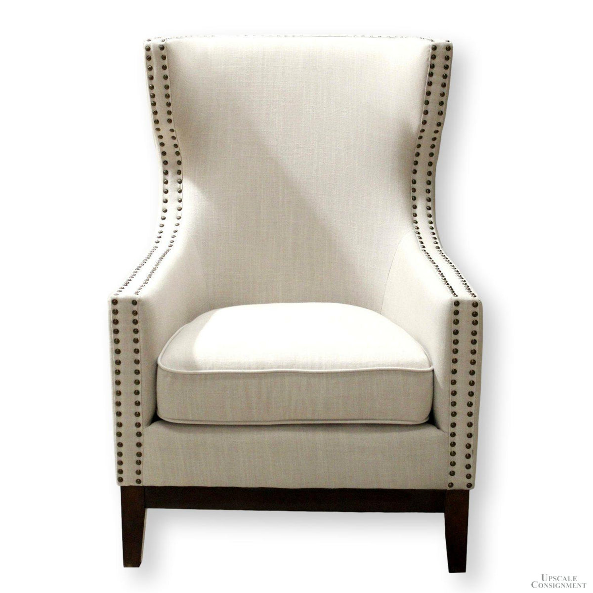 Steve Silver Company High Back Linen Curved Accent Chair