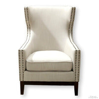 Steve Silver Company High Back Linen Curved Accent Chair