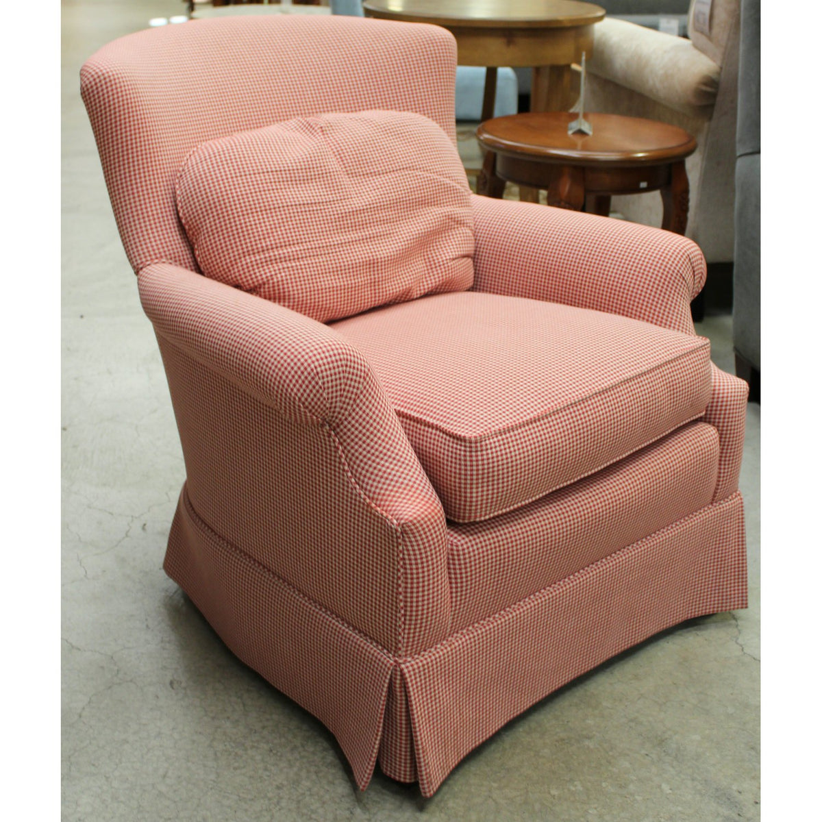 Sherrill Red Gingham Armchair