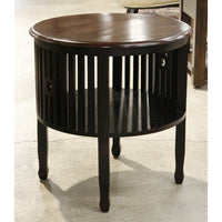 Round Two-Tone Accent Table