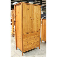 Pine Armoire w/3 Drawers