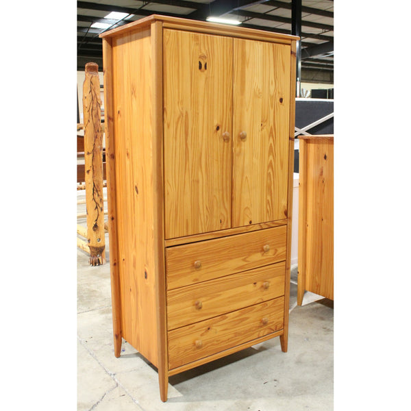 Pine Armoire w/3 Drawers
