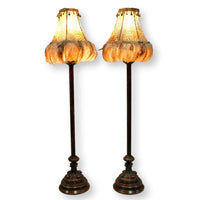 Pair of Buffet Table Lamps w/Gold Feathers