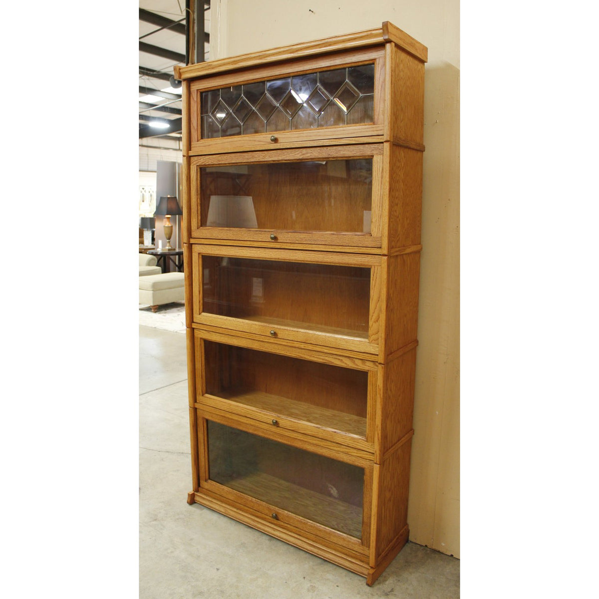 Oak 5-Tier Barrister Bookcase