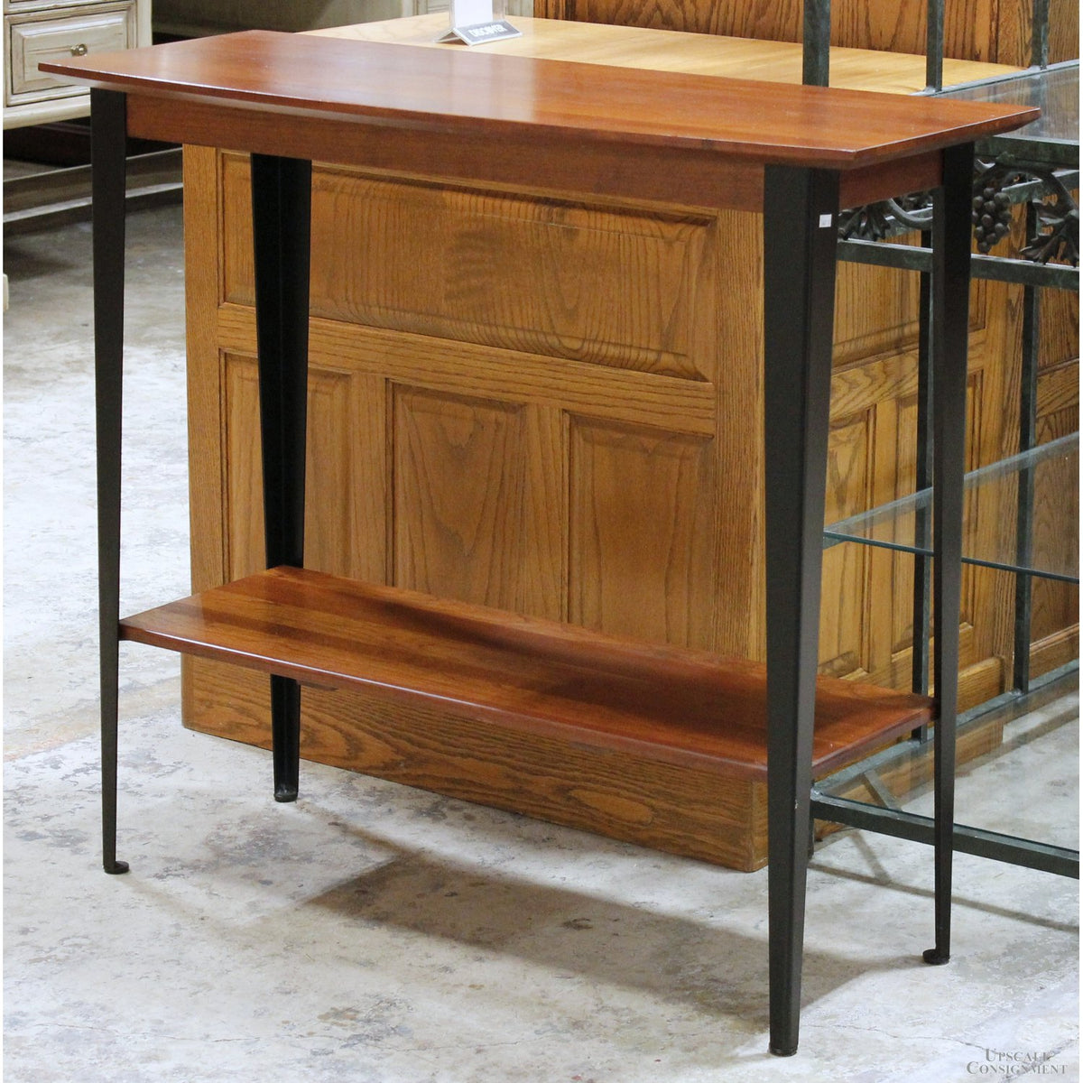 Ethan Allen Wood & Metal Console Table