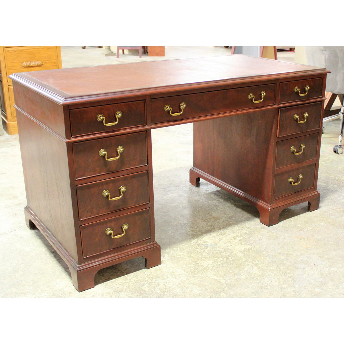 Mahogany Desk w/Leather Top