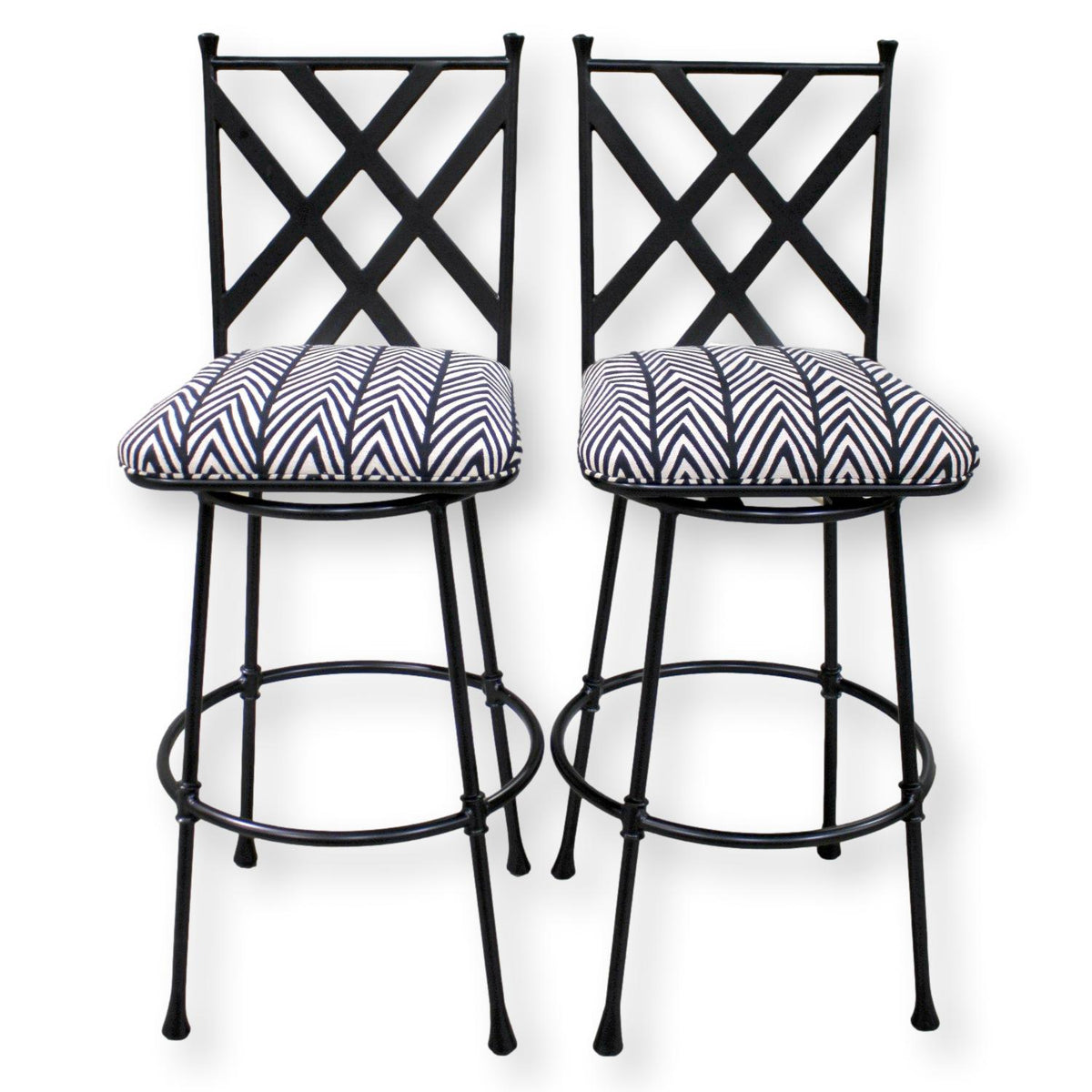 Pair of Black & White Bar Stools