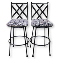 Pair of Black & White Bar Stools