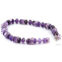 Natural Amethyst Rondell & Teardrop Beaded Necklace